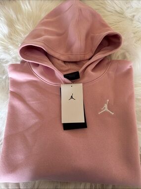 Jordan Pink Hoodie with White Jumpman Embroidery